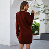 Wichita Cotton Pocketed Sweatshirt Dress - Autumn Leaf